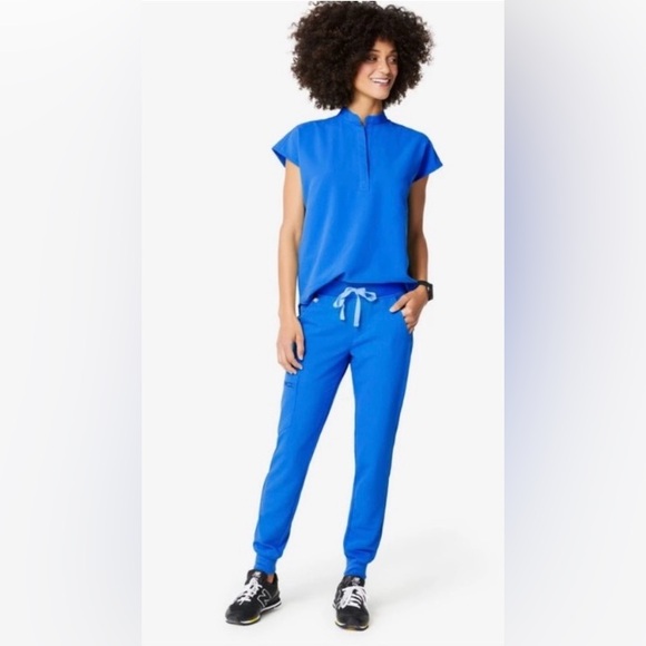 Set FIGS Rafaela Royal Blue Top And Zamora Jogger Set XS/S - Picture 2 of 16